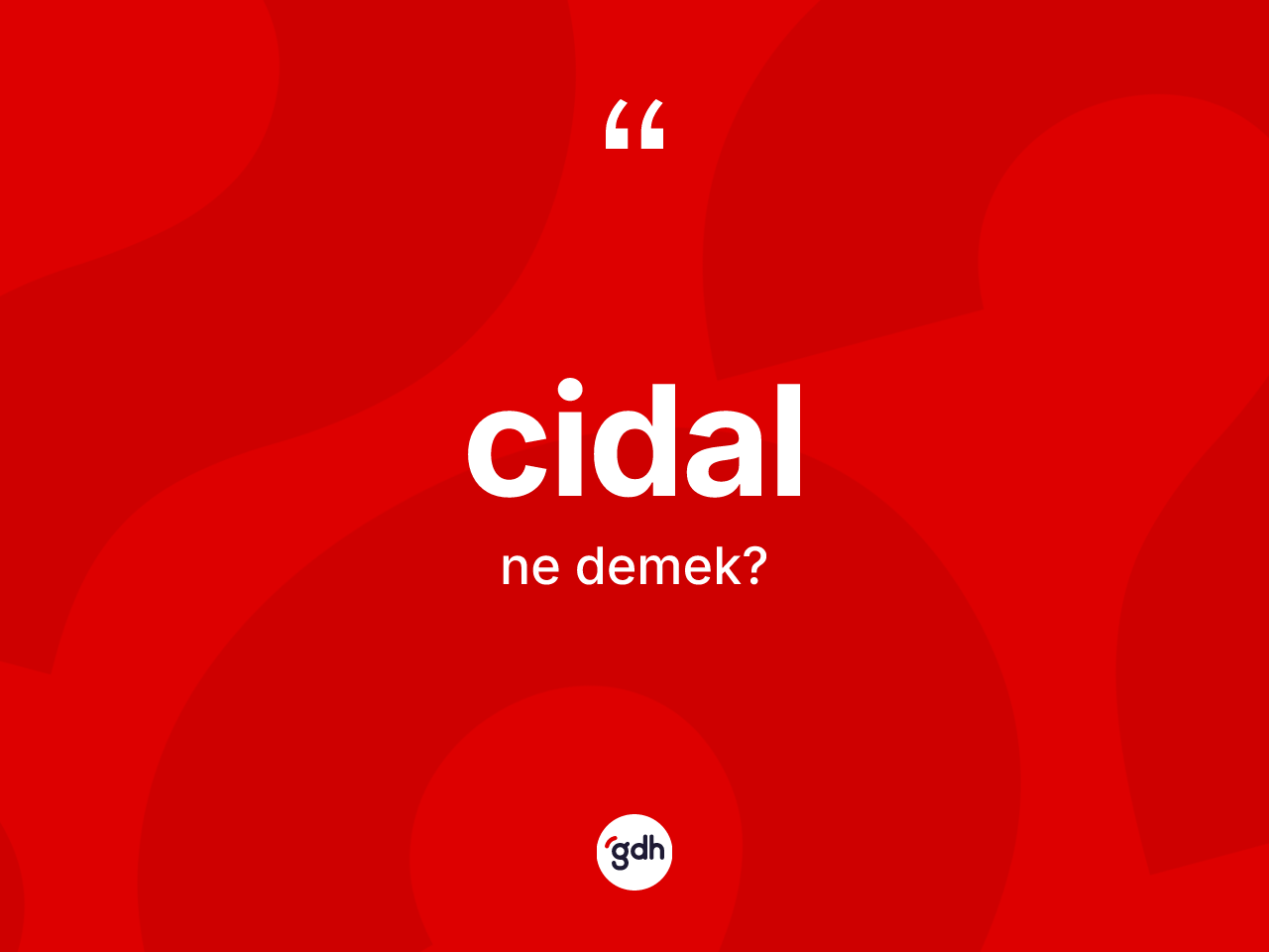 Cidal kelimesinin sözlükteki tanımı nedir? Cidalın kısaca tanımı nedir?