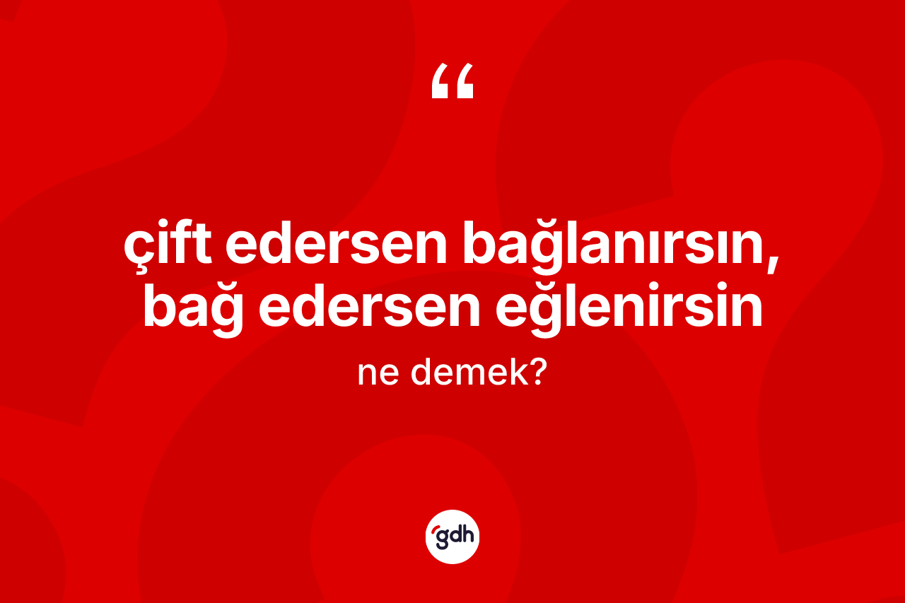 Çift edersen bağlanırsın, bağ edersen eğlenirsin ifadesinin kısaca anlamı nedir? Çift edersen bağlanırsın, bağ edersen eğlenirsin ifadesi hangi durumlarda kullanılır