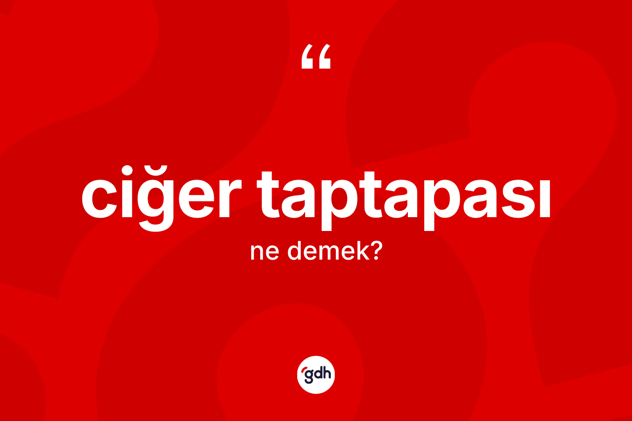 Ciğer taptapası kelimesi ne demek? Ciğer taptapasının TDK'ya göre anlamı nedir?