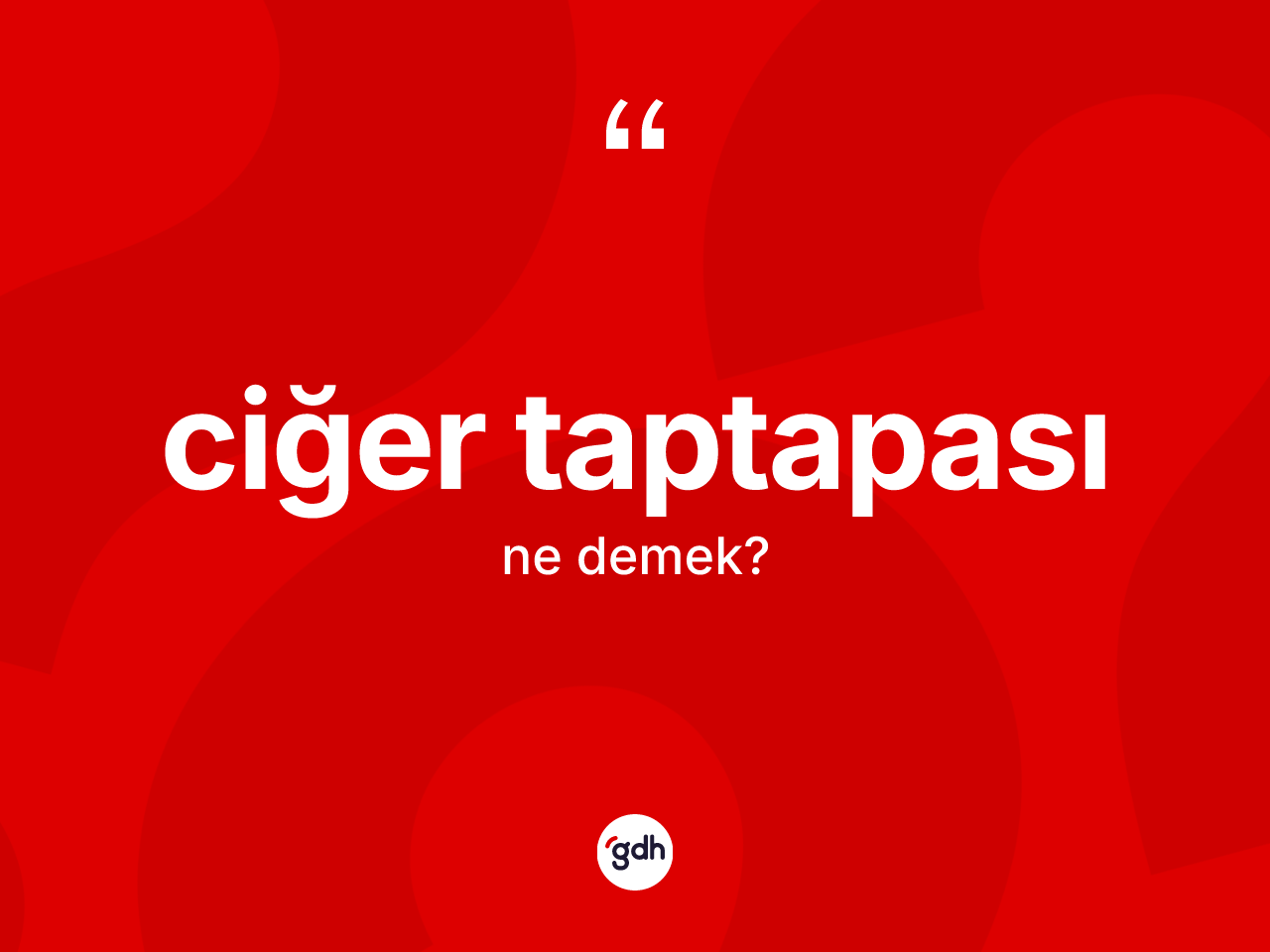 Ciğer taptapası kelimesi ne demek? Ciğer taptapasının TDK'ya göre anlamı nedir?