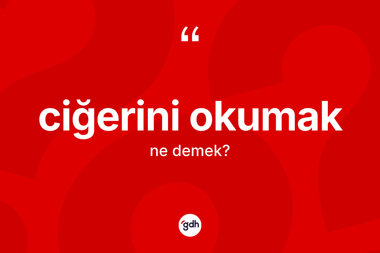 Ciğerini okumak ifadesinin anlamı nedir?
