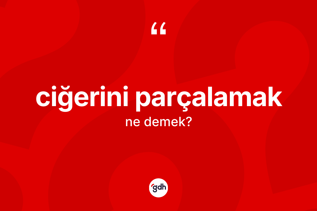 Ciğerini parçalamak sözü ne demek?