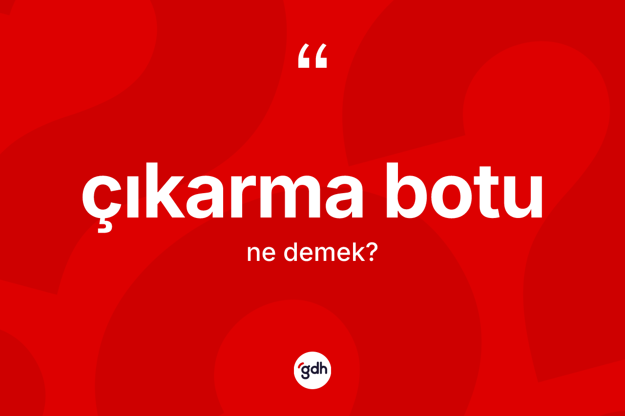 Çıkarma botu kelimesinin sözlükteki tanımı nedir? Çıkarma botunun TDK'ya göre anlamı nedir?