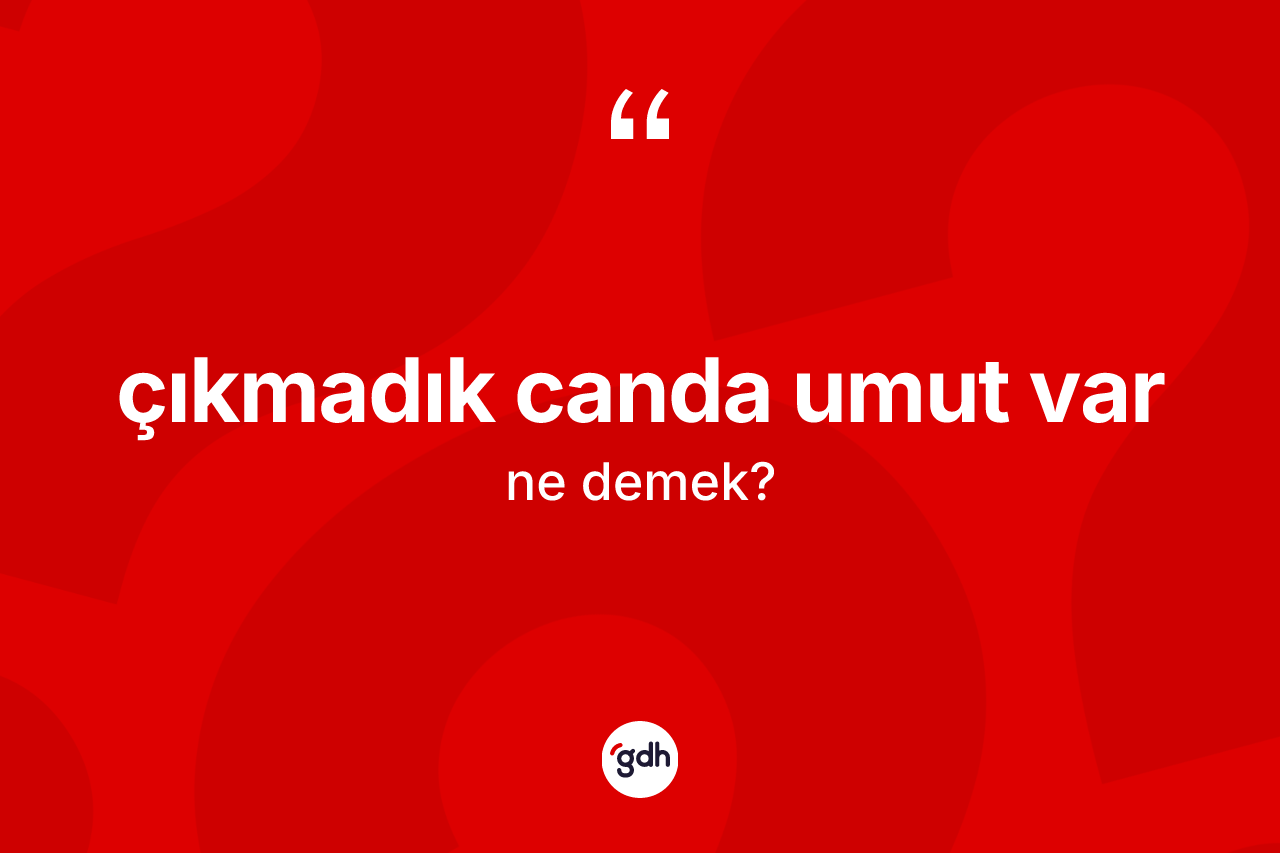 Çıkmadık canda umut var ifadesinin kısaca tanımı nedir? Çıkmadık canda umut var ifadesinin TDK'ya göre açıklaması nedir?