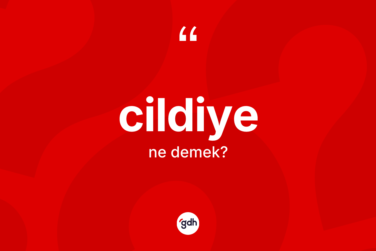 Cildiye kelimesi nedir? Cildiyenin TDK'ya göre anlamı nedir?