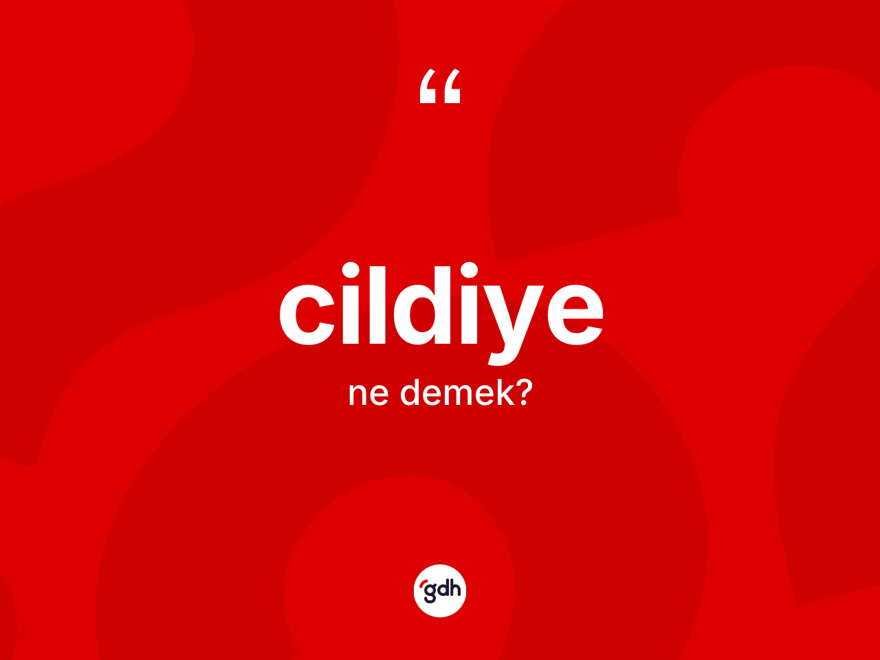 Cildiye kelimesi nedir? Cildiyenin TDK'ya göre anlamı nedir?