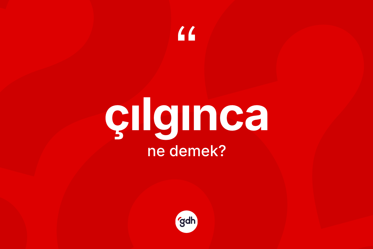 Çılgınca kelimesi nedir? Çılgıncanın TDK'ya göre anlamı nedir?