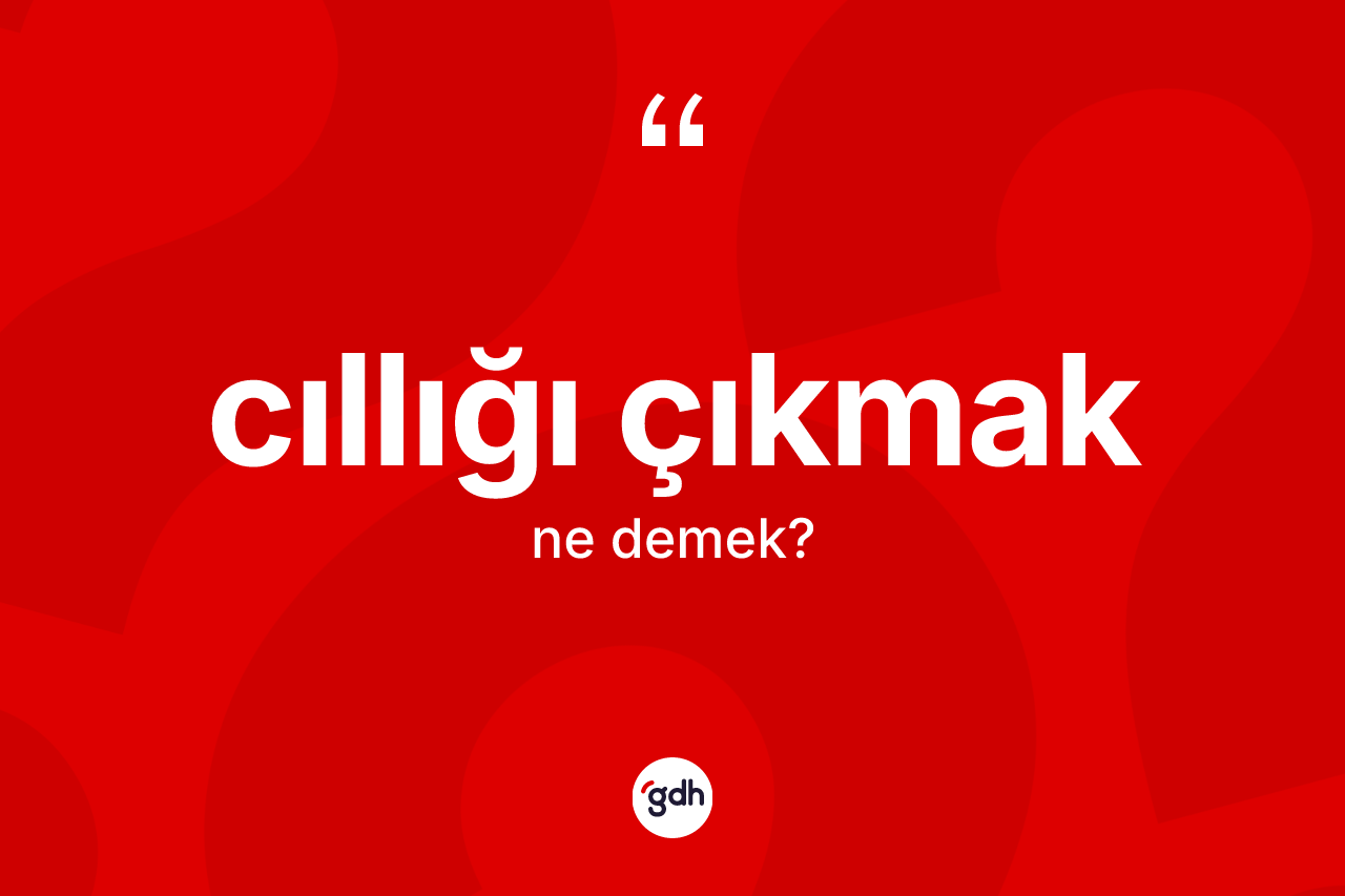 Cıllığı çıkmak ifadesi ne demek? Cıllığı çıkmak sözünün TDK anlamı nedir?