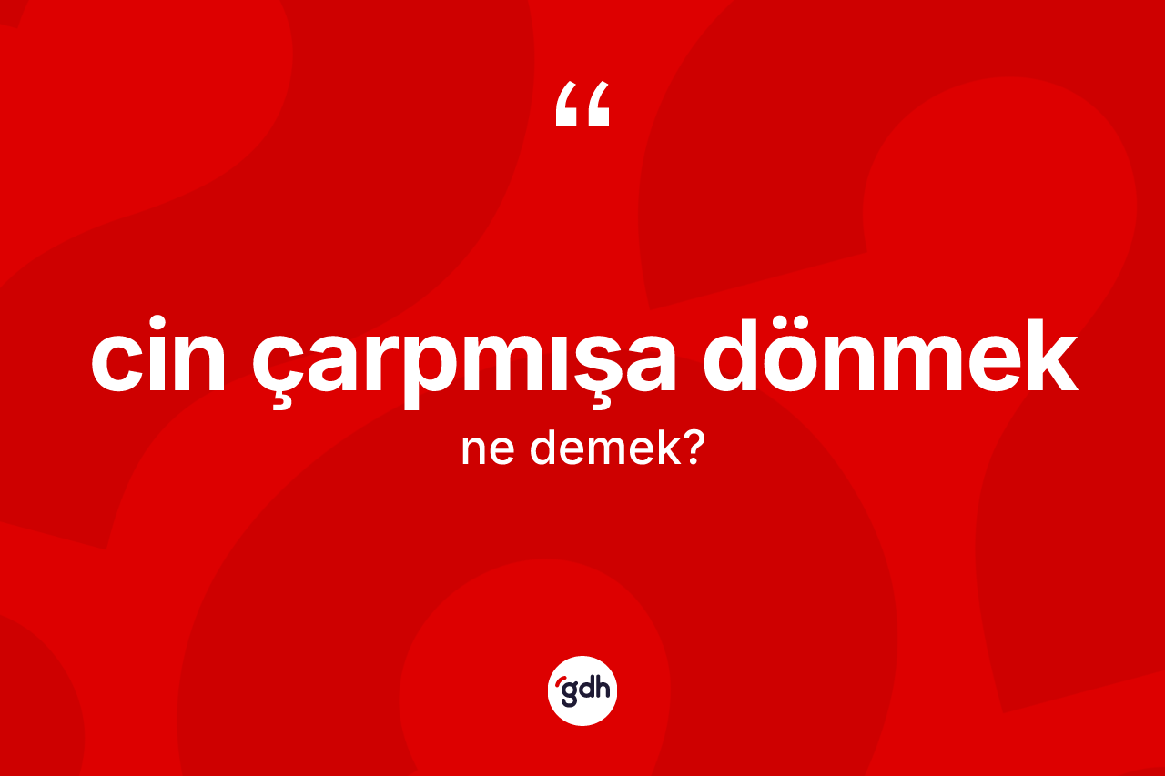 Cin çarpmışa dönmek ifadesinin anlamı nedir?