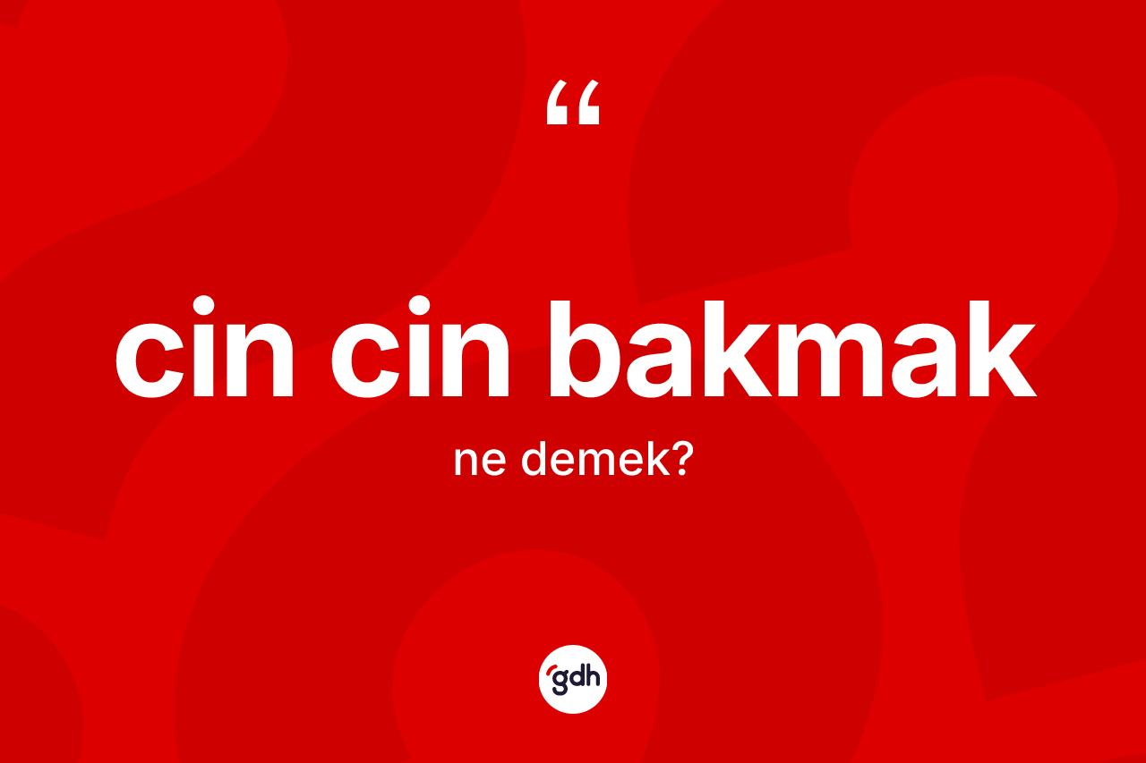 Cin cin bakmak sözü ne demek? Cin cin bakmak ifadesi hangi durumlarda kullanılır