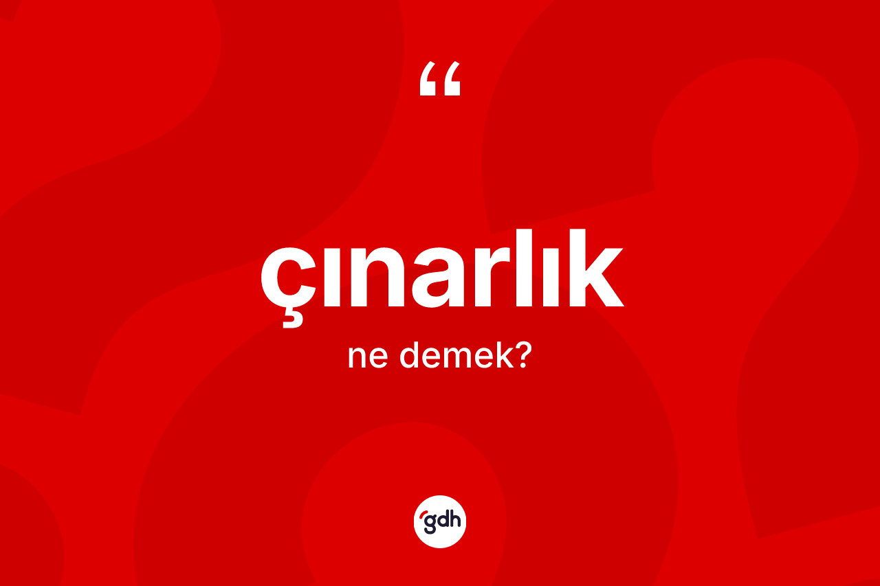 Çınarlık nedir? Çınarlığın TDK'ya göre anlamı nedir?