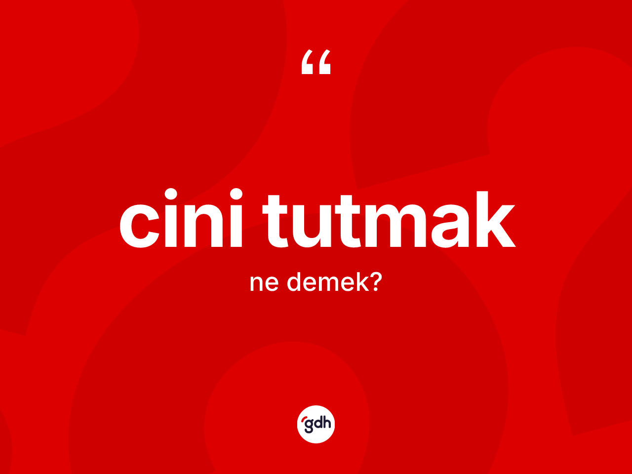 Cini tutmak ifadesinin anlamı nedir? Cini tutmak ifadesinin TDK'ya göre anlamı nedir?