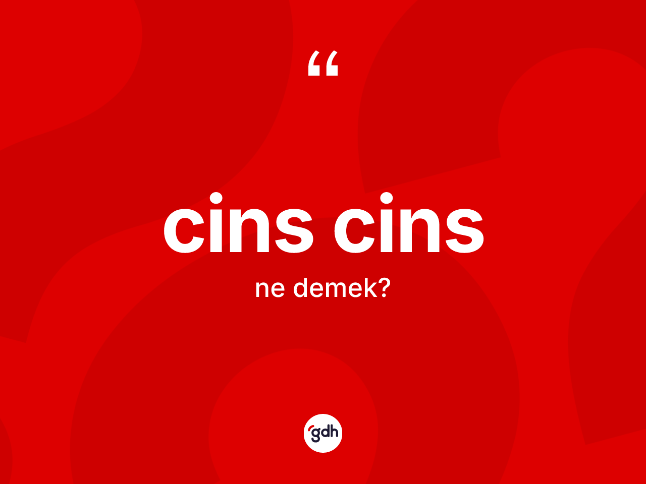 Cins cins nedir? Cins cins kelimesinin TDK anlamı nedir?