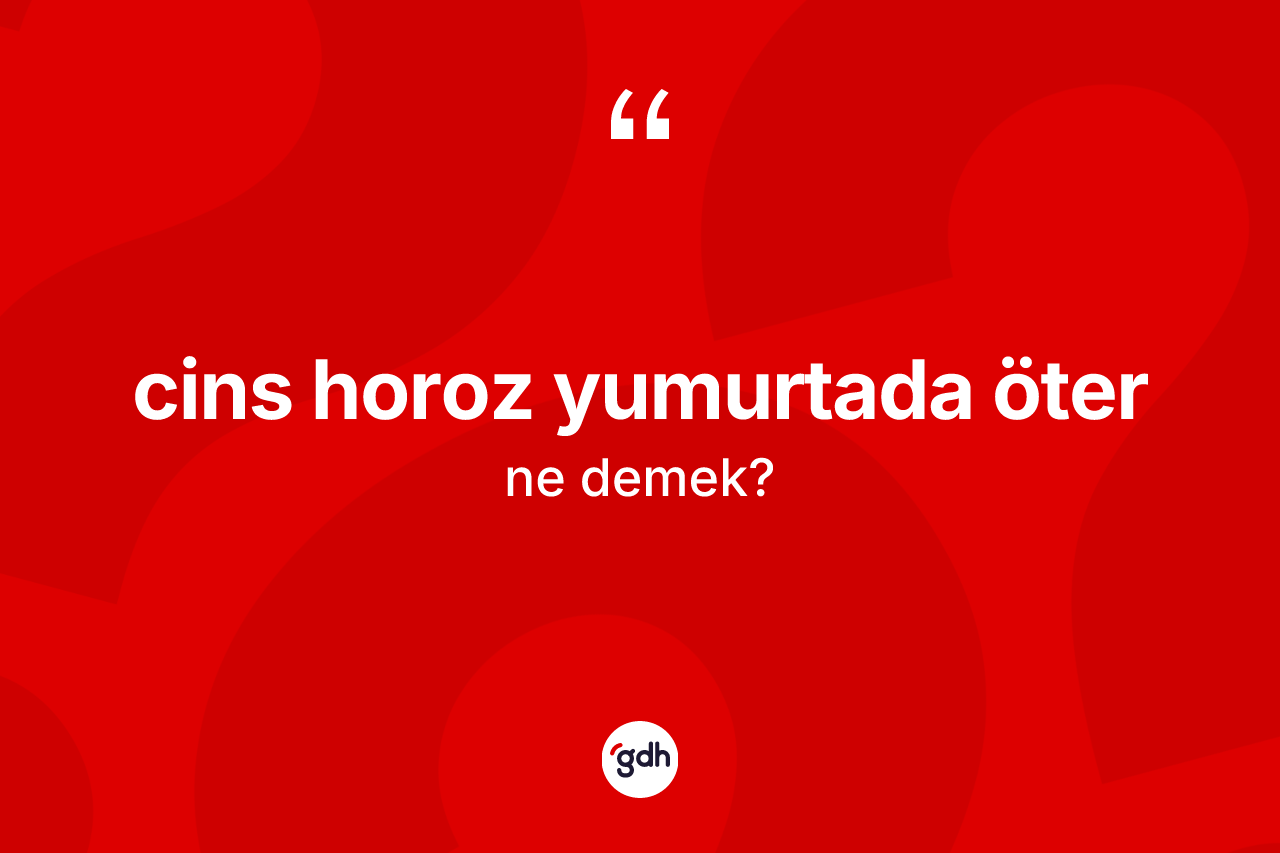 Cins horoz yumurtada öter ne demektir? Cins horoz yumurtada öter ifadesinin TDK anlamı nedir?