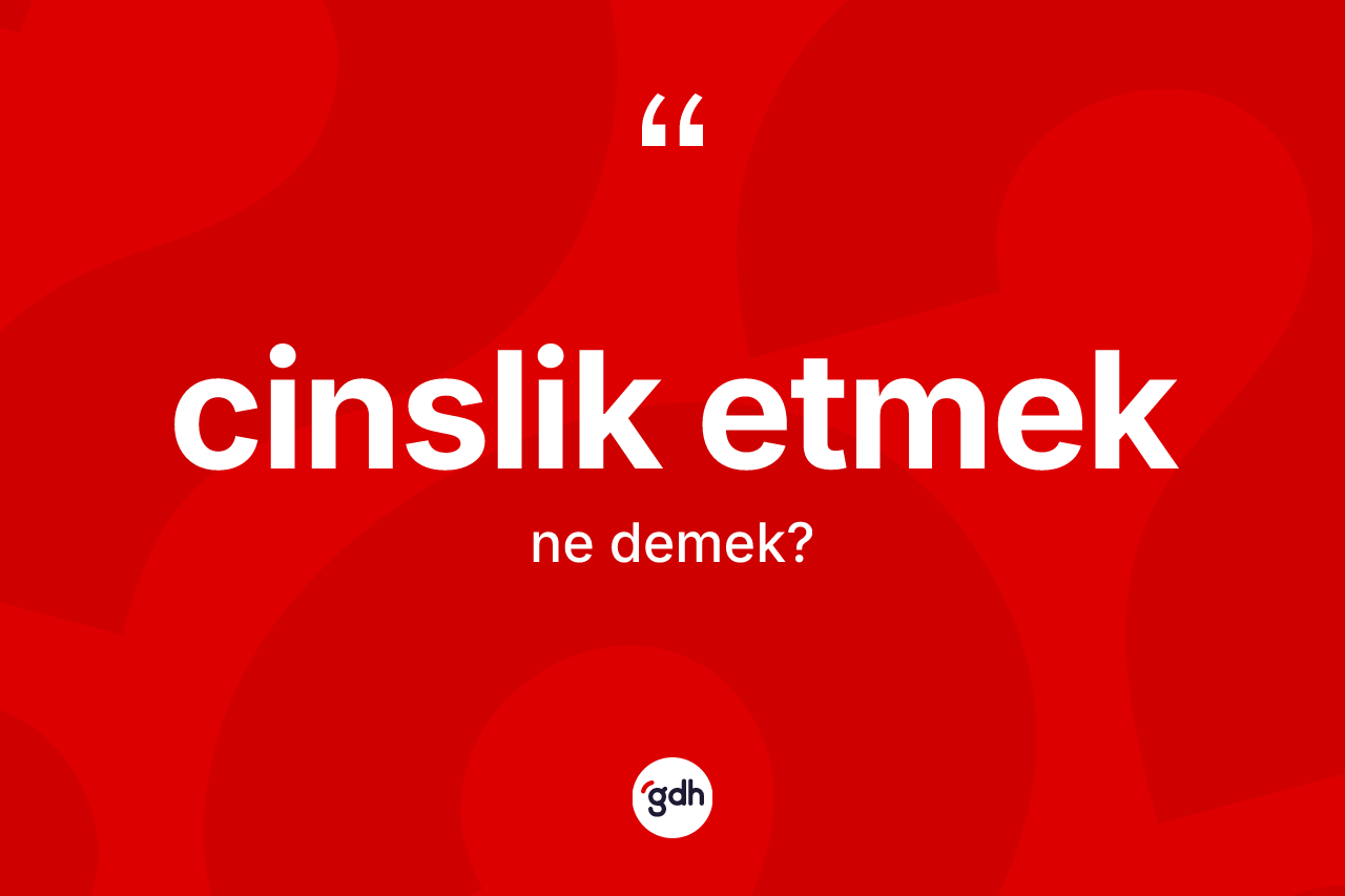 Cinslik etmek ifadesi ne anlama gelir? Cinslik etmek ifadesinin TDK anlamı nedir?