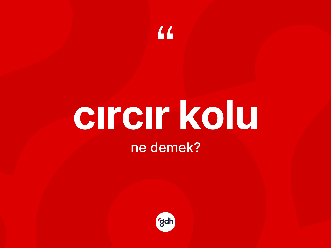 Cırcır kolu ne demek? Cırcır kolunun TDK'ya göre anlamı nedir?