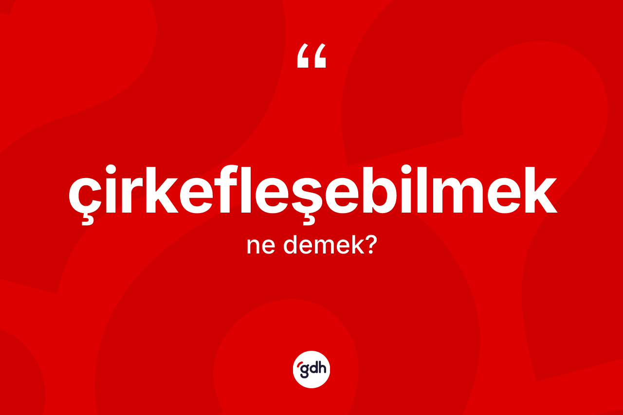 Çirkefleşebilmek ne demek?