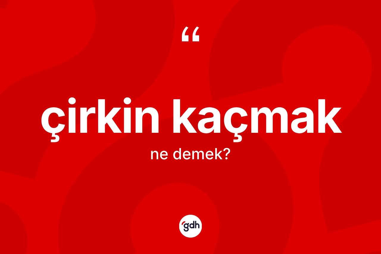 Çirkin kaçmak ifadesinin kısaca anlamı nedir? Çirkin kaçmak ifadesi hangi durumlarda kullanılır