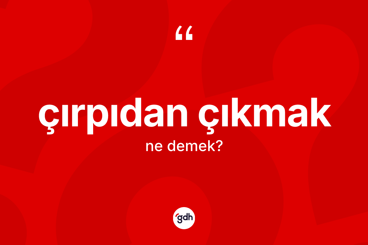 Çırpıdan çıkmak ifadesinin anlamı nedir? Çırpıdan çıkmak sözünün TDK açıklaması nedir?