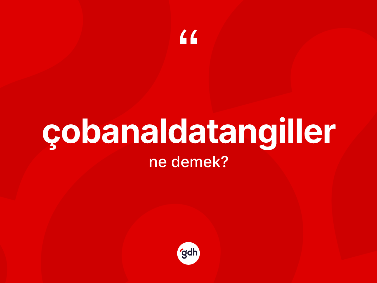 Çobanaldatangiller kelimesi nedir? Çobanaldatangillerin TDK'ya göre anlamı nedir?