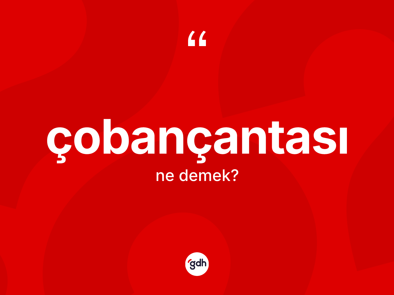 Çobançantası kelimesinin tanımı nedir? Çobançantası kelimesinin TDK anlamı nedir?