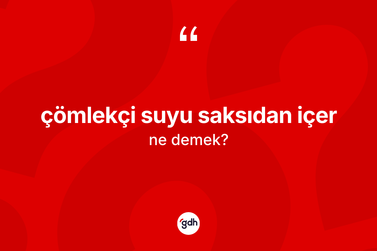 Çömlekçi suyu saksıdan içer ifadesinin tanımı nedir? Çömlekçi suyu saksıdan içer sözünün TDK açıklaması nedir?
