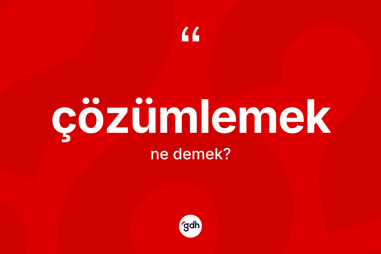 Çözümlemek kelimesi ne demek?