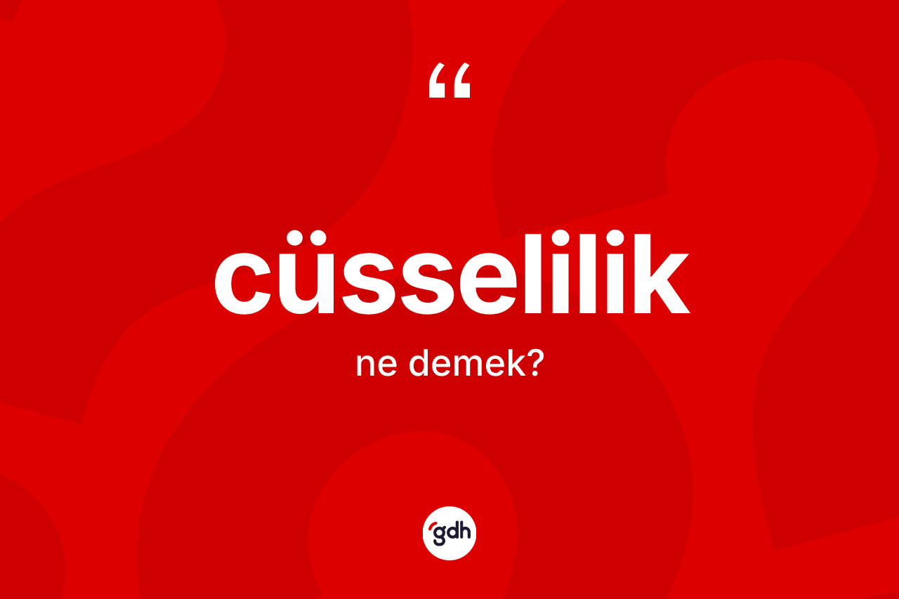 Cüsselilik kelimesinin tanımı nedir? Cüsseliliğin TDK'ya göre anlamı nedir?