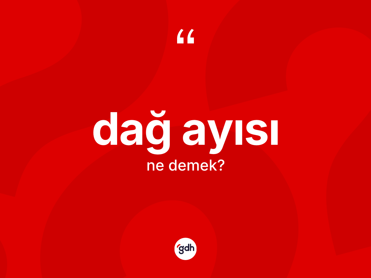 Dağ ayısı kelimesinin tanımı nedir? Dağ ayısı kelimesinin kaç farklı anlamı var?