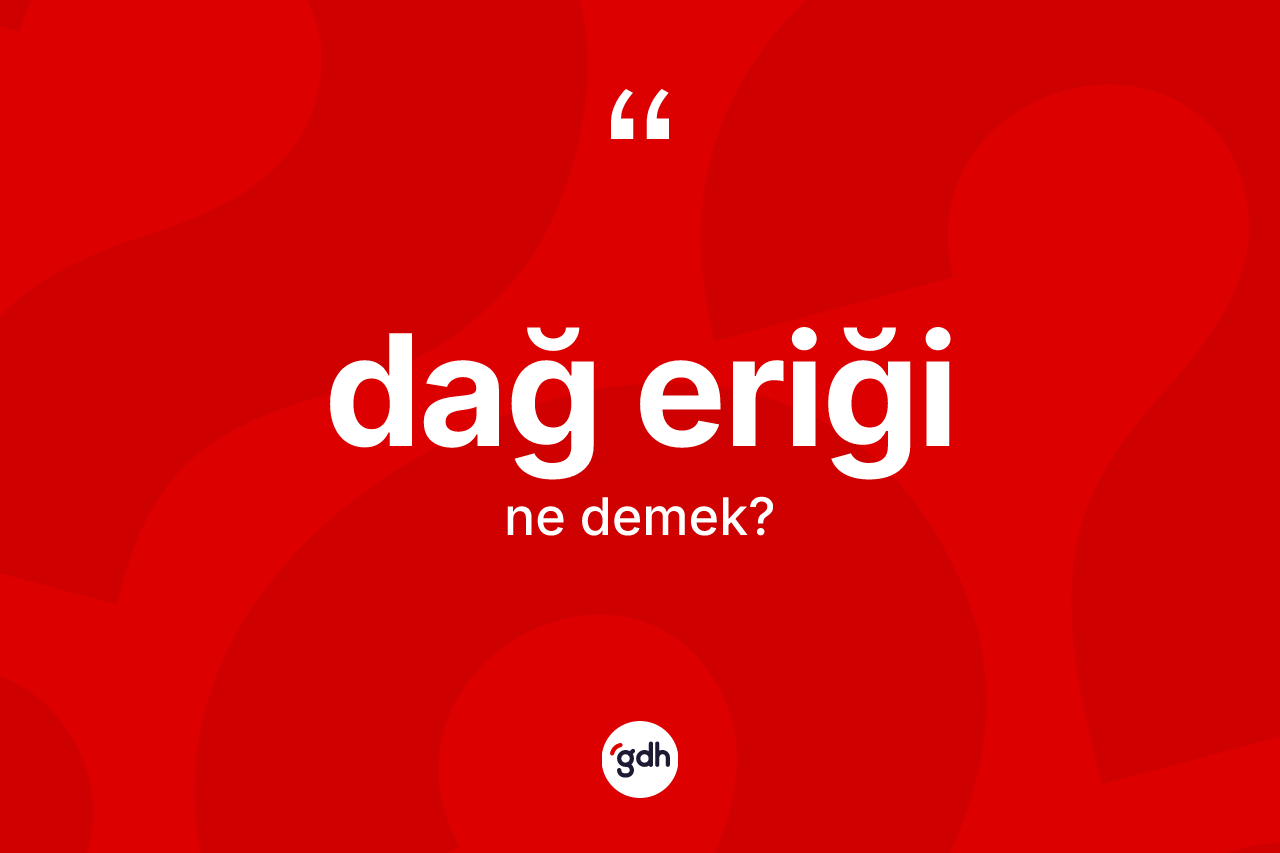 Dağ eriği kelimesi nedir? Dağ eriği kelimesinin kaç farklı anlamı var?