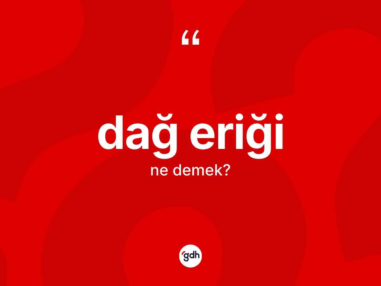 Dağ eriği kelimesi nedir? Dağ eriği kelimesinin kaç farklı anlamı var?