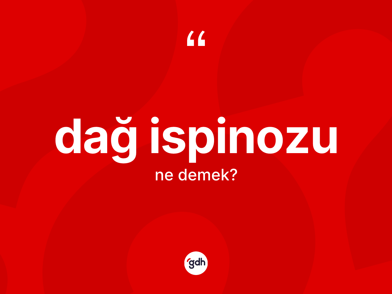 Dağ ispinozu ne anlama gelir? Dağ ispinozu kelimesinin TDK'ya göre açıklaması nedir?