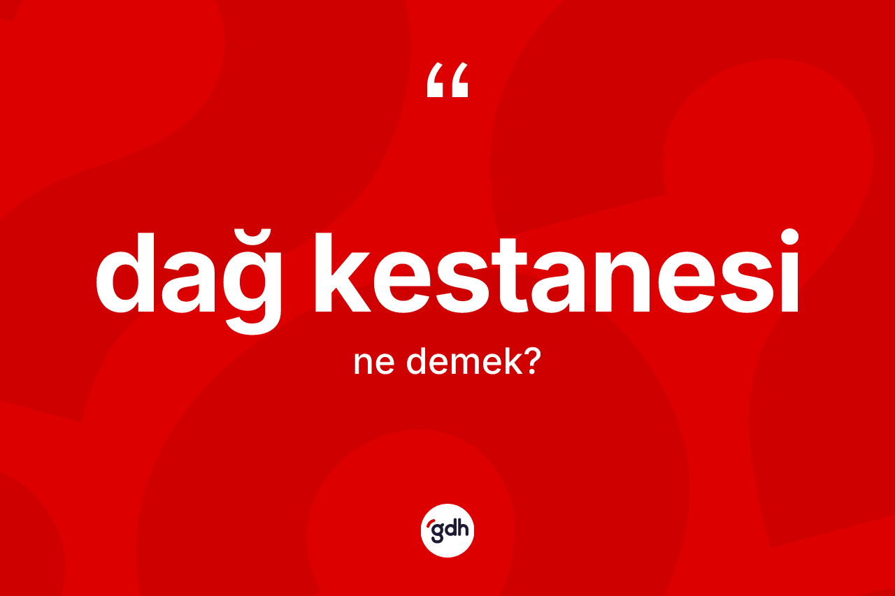 Dağ kestanesi kelimesi ne demek? Dağ kestanesinin halk arasındaki kullanımı nasıldır?