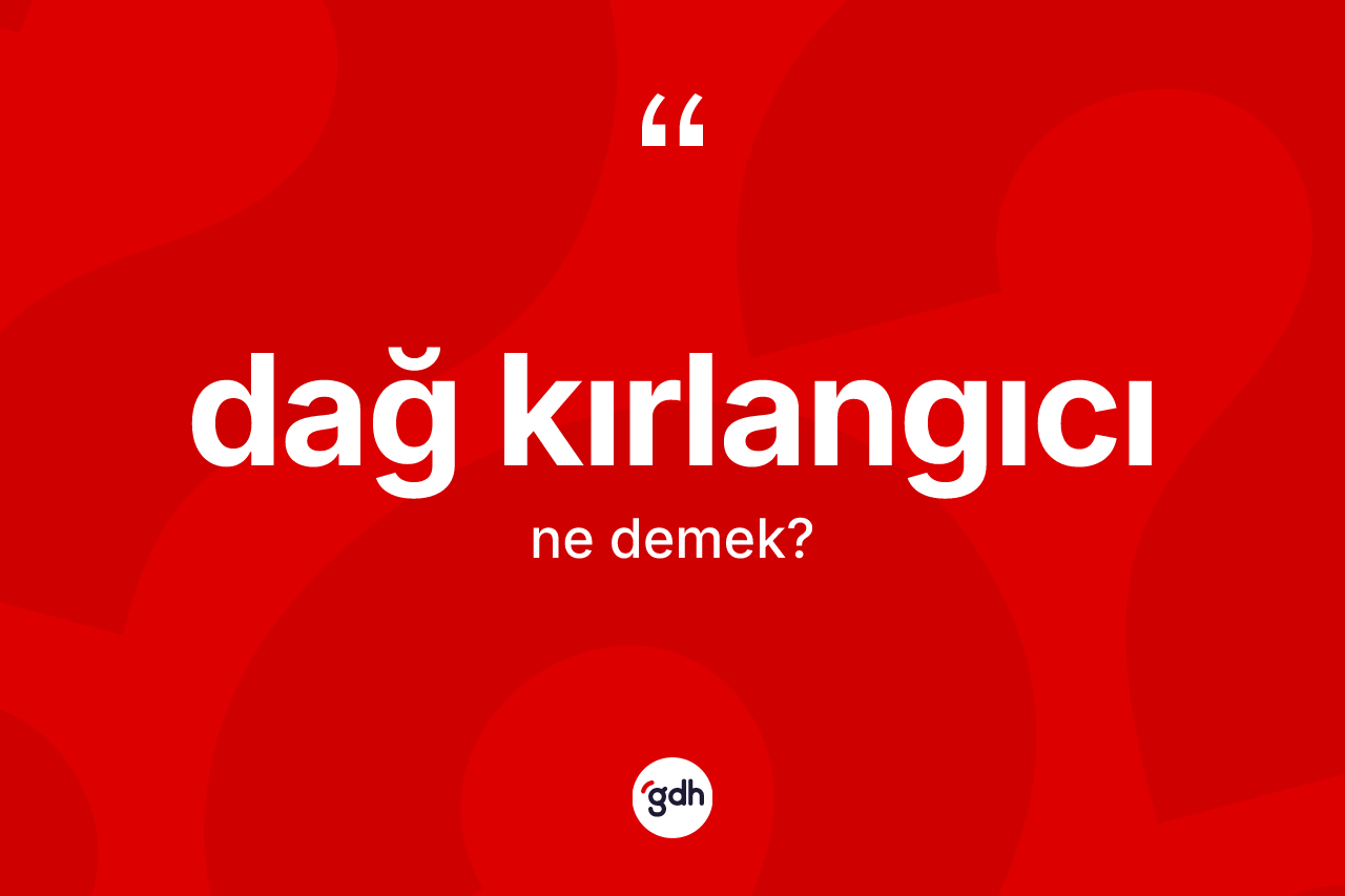 Dağ kırlangıcı kelimesinin anlamı nedir? Dağ kırlangıcının kısaca tanımı nedir?