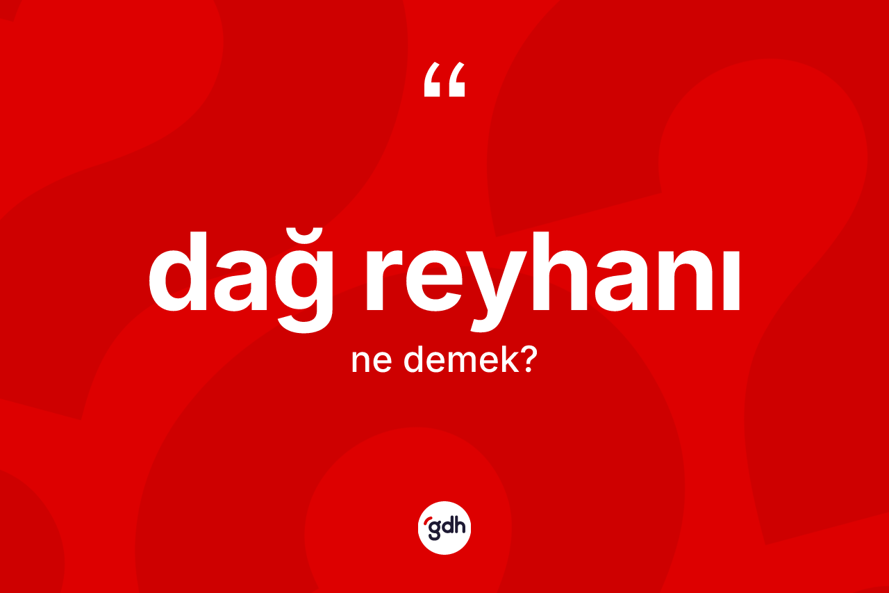 Dağ reyhanı kelimesinin tanımı nedir? Dağ reyhanı kelimesinin TDK anlamı nedir?