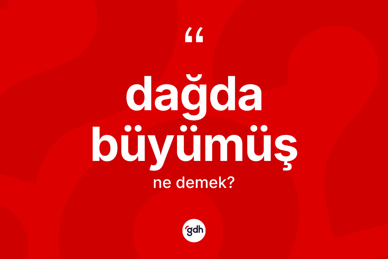 Dağda büyümüş ne demektir?