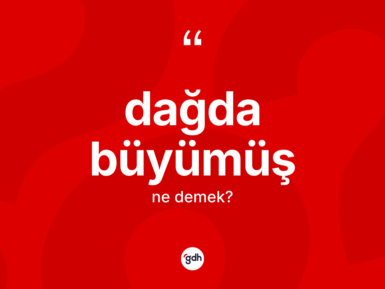 Dağda büyümüş ne demektir? Dağda büyümüş sözü nerede kullanılır?