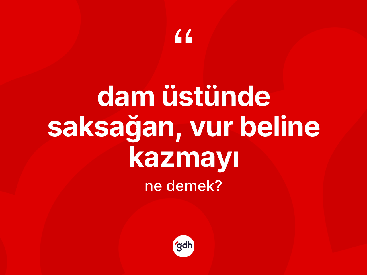 Dam üstünde saksağan, vur beline kazmayı ifadesinin kısaca anlamı nedir? Dam üstünde saksağan, vur beline kazmayı sözü nerede kullanılır?