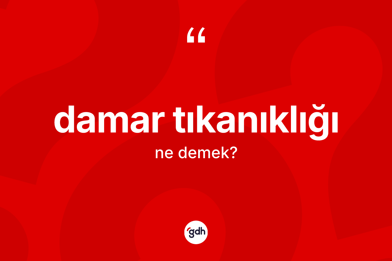 Damar tıkanıklığı ne demek?
