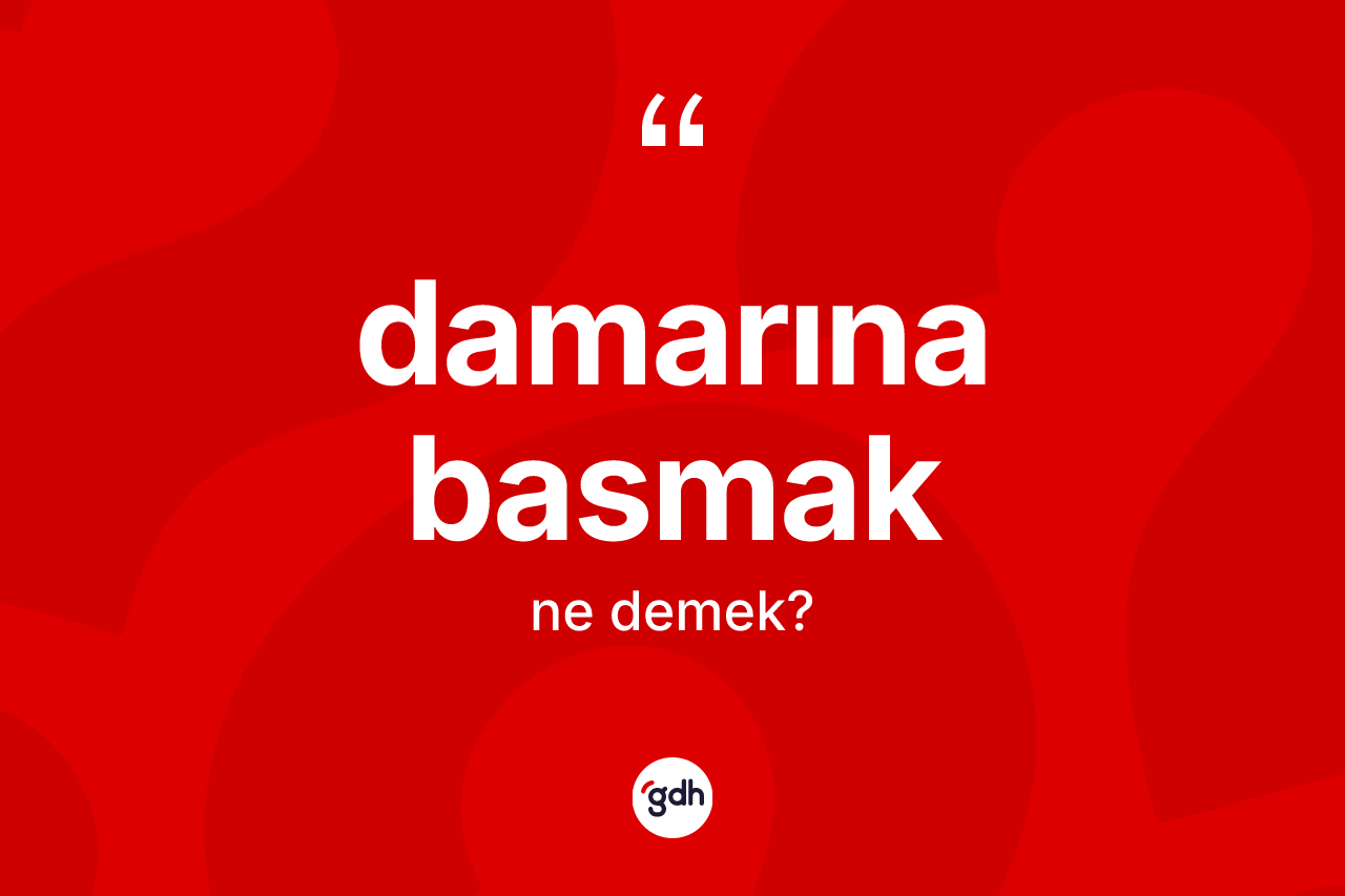 Damarına basmak ifadesi ne demektir?
