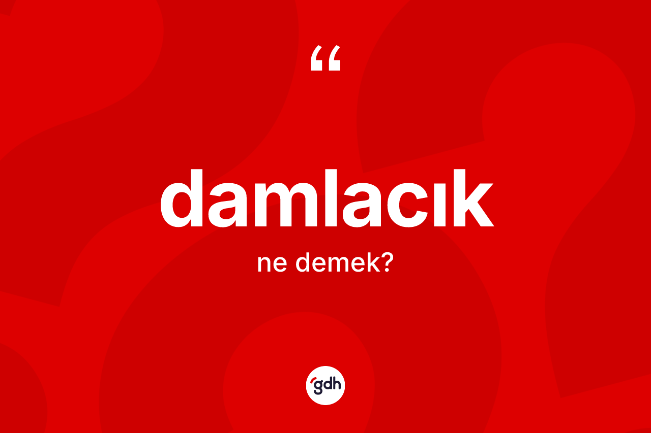 Damlacık kelimesinin tanımı nedir? Damlacığın kısaca tanımı nedir?