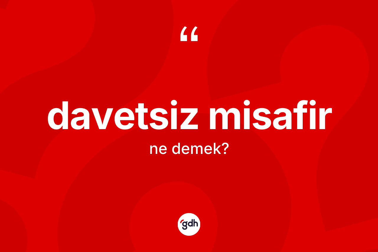 Davetsiz misafir kelimesi ne anlama gelir? Davetsiz misafir kelimesinin TDK anlamı nedir?