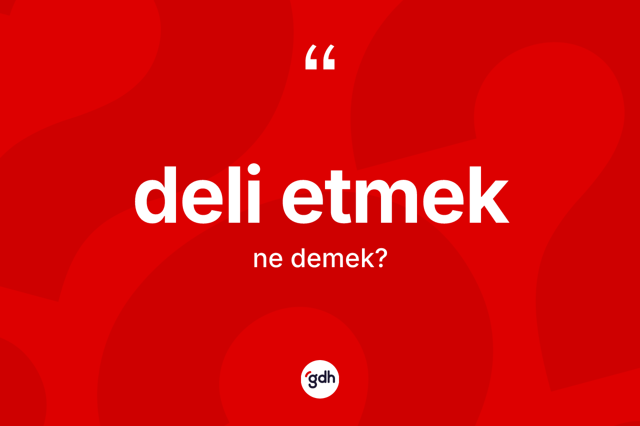 Deli etmek sözü ne anlama gelir? Deli etmek sözünün TDK tanımı nedir?