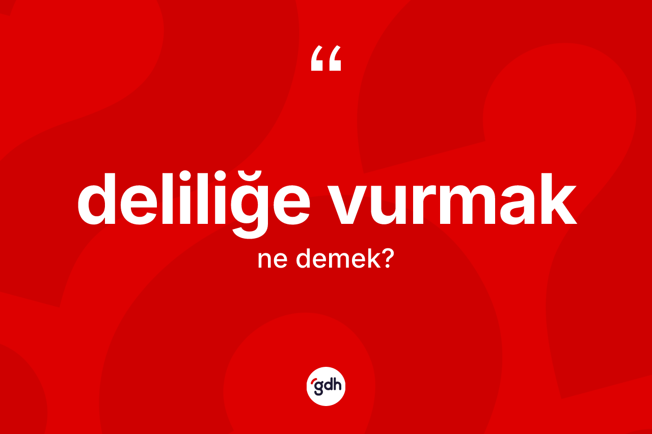 Deliliğe vurmak ifadesinin kısaca anlamı nedir?