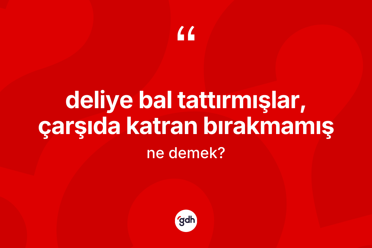 Deliye bal tattırmışlar, çarşıda katran bırakmamış ifadesi ne demek?