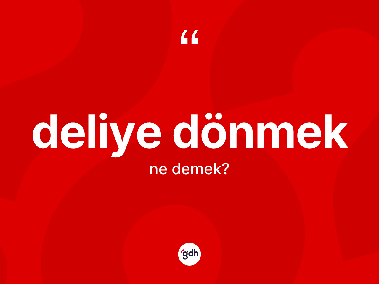 Deliye dönmek sözü nedir? Deliye dönmek sözünün TDK anlamı nedir?