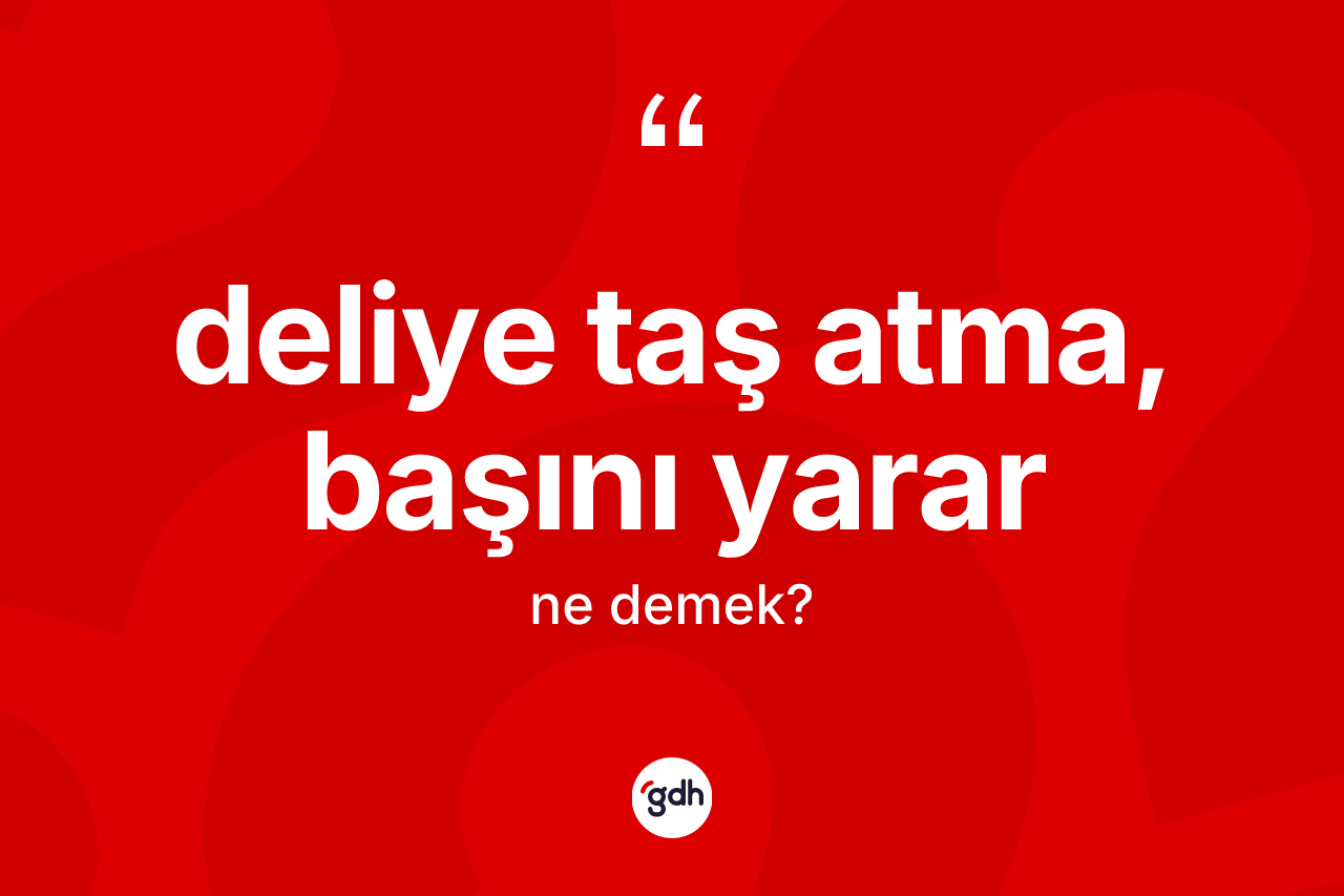 Deliye taş atma, başını yarar ne demektir?