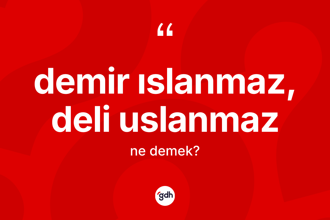 Demir ıslanmaz, deli uslanmaz ifadesinin anlamı nedir? Demir ıslanmaz, deli uslanmaz ifadesi hangi durumlarda kullanılır?