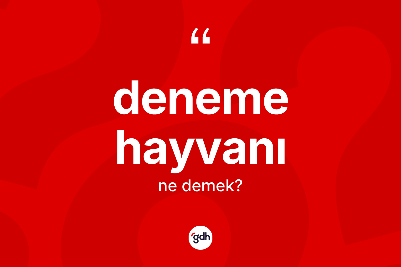 Deneme hayvanı kelimesinin sözlükteki tanımı nedir?