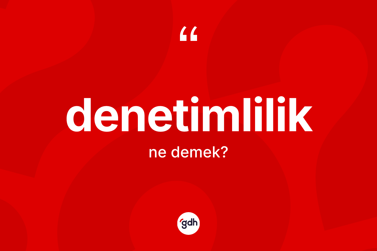 Denetimlilik kelimesi ne anlama gelir? Denetimliliğin TDK'ya göre anlamı nedir?